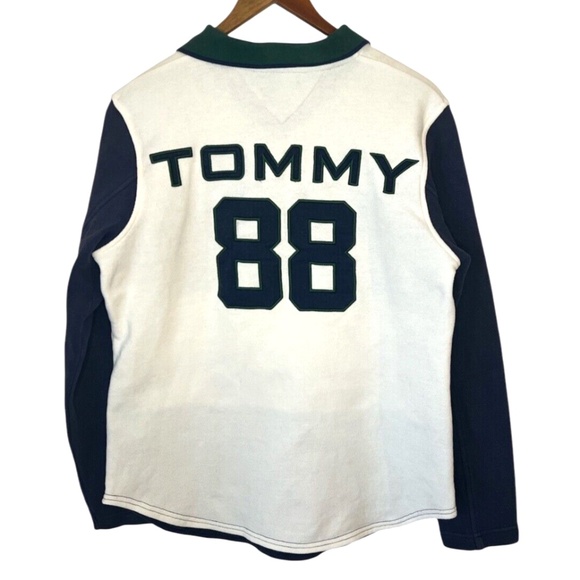 Tommy Hilfiger Preppy Colourblock Crest Tommy 88 Rugby Jumper Pullover S - Picture 2 of 8